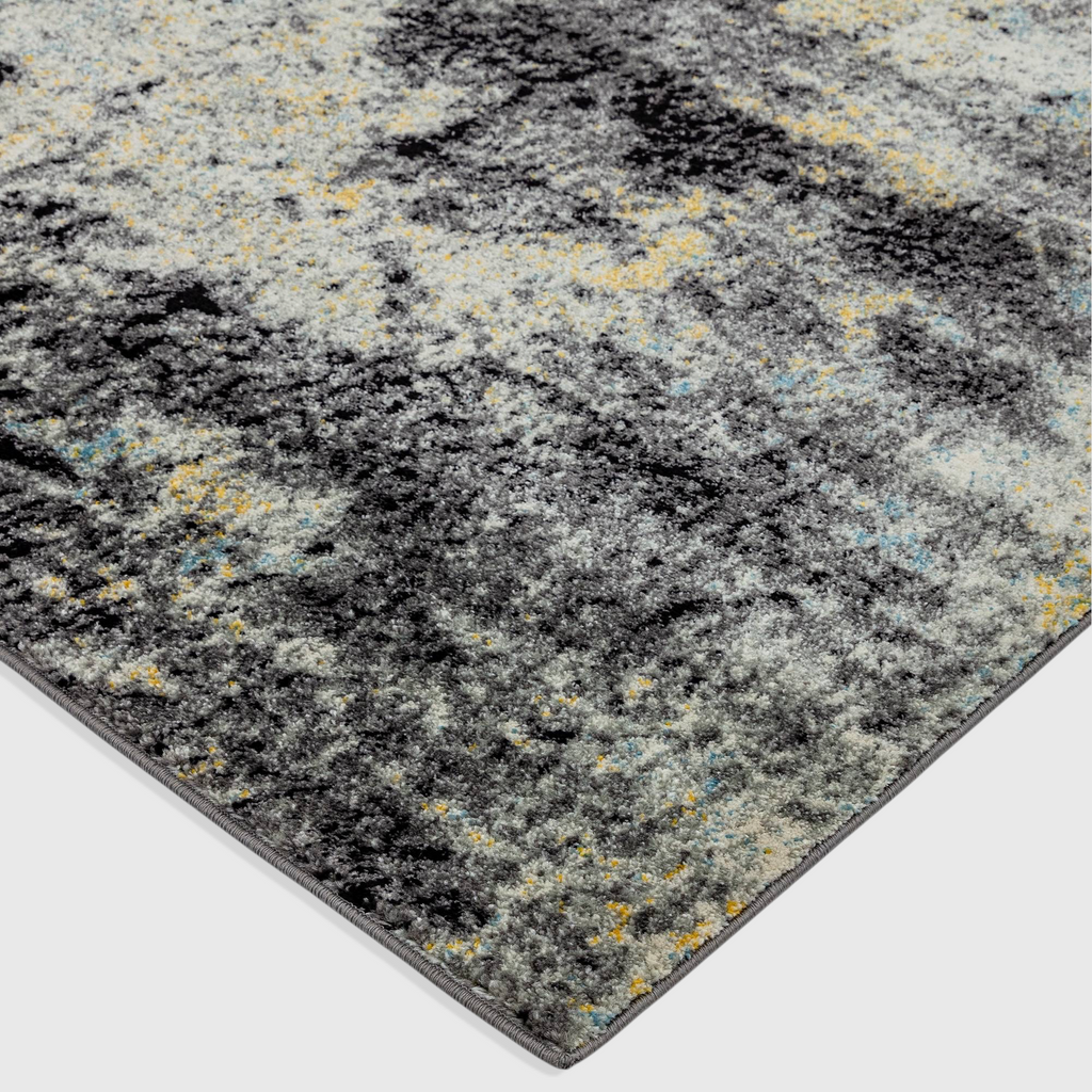 Alvo Rugs Novella Nv32 abstract blue and grey polypropylene rug with a soft cut pile and modern textured design