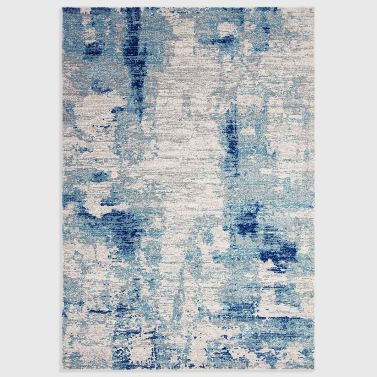 Alvo Rugs Novella Mirage Nv36 abstract area rug featuring vibrant blue and grey tones in a durable polypropylene pile.