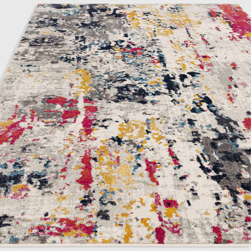 Alvo Rugs Novella Palette Nv38 abstract area rug with vibrant multi-coloured patterns on a soft polypropylene pile.
