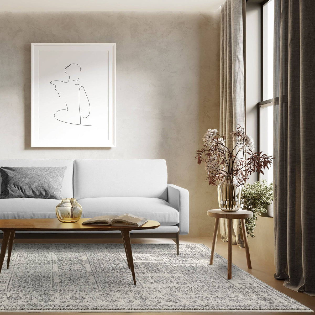 Novia Tribal Grey Rug