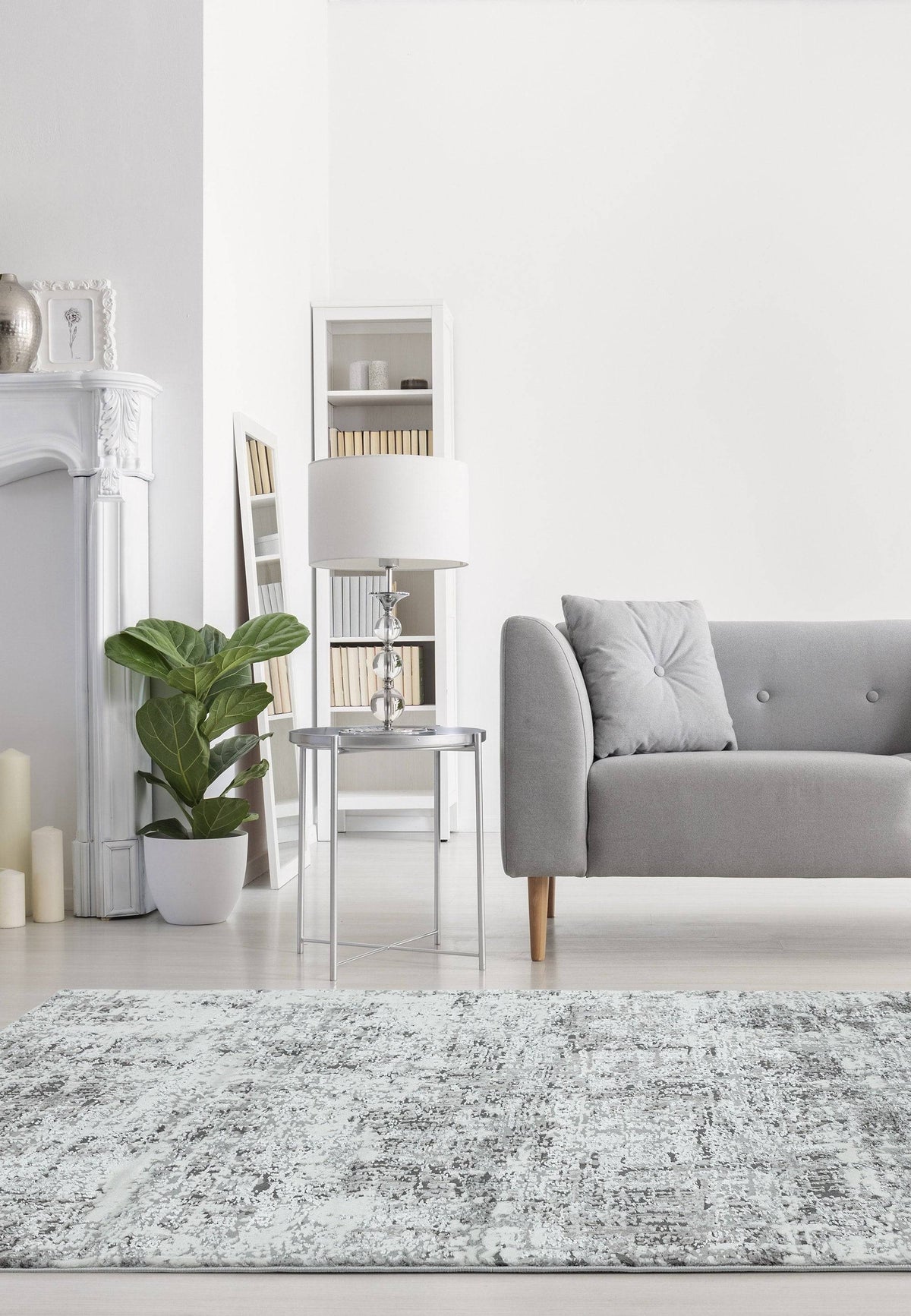 Orello Abstract Silver Rug