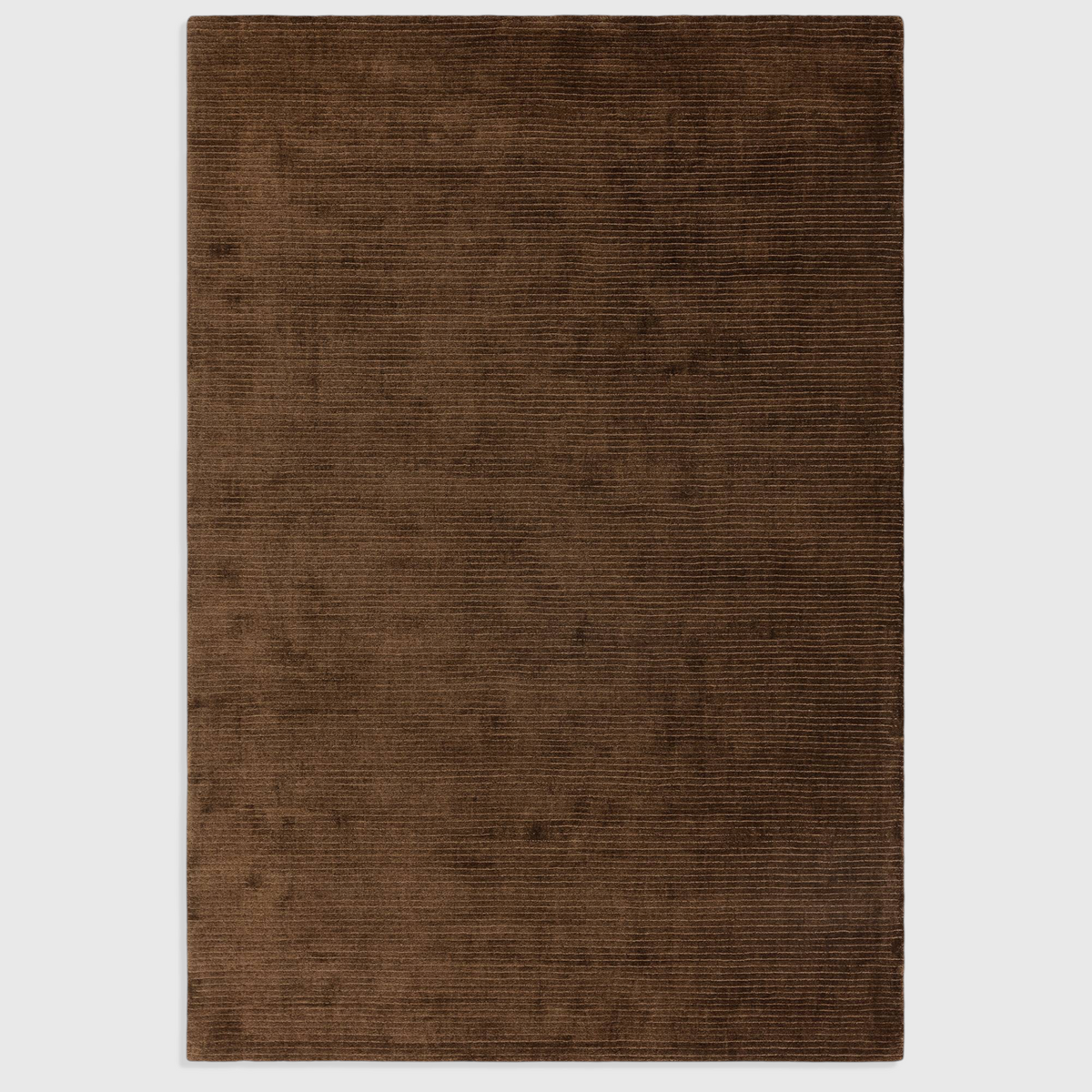 Alvo Rugs Rowan chocolate brown hand-woven rug made from 100% recycled PET with a textured cut and loop pile finish.