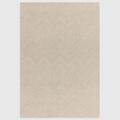 Alvo Rugs Theo Hatch hand-tufted wool rug in neutral tones with a subtle chevron and cross hatch loop pile pattern.