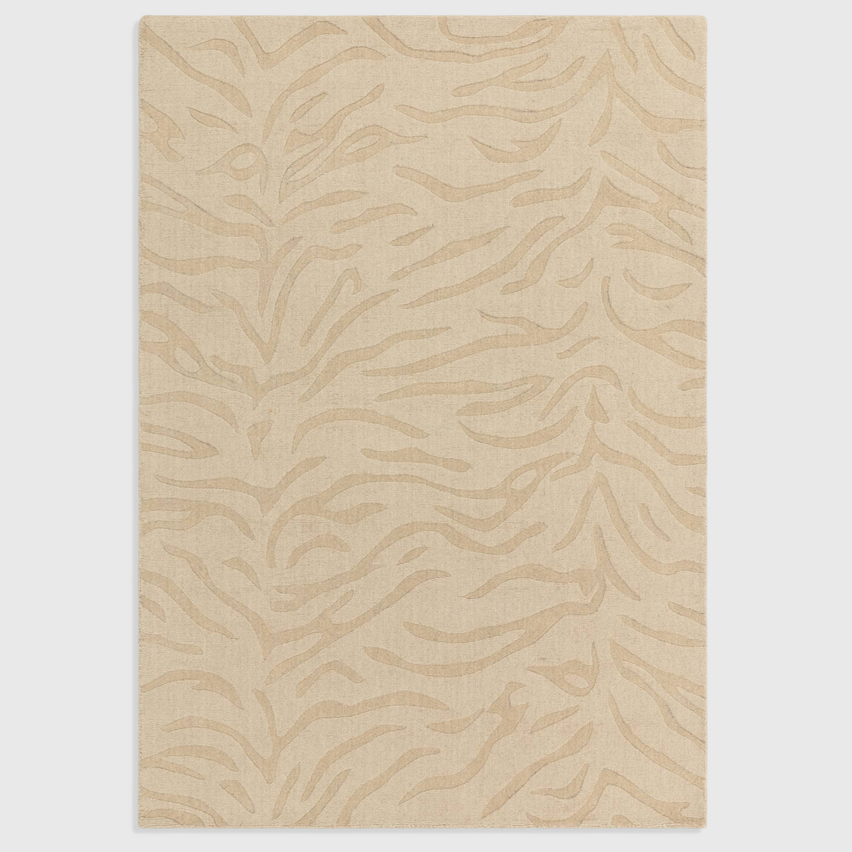 Alvo Rugs Tigris Sand wool rug with a beige abstract pattern featuring high-low cut and loop pile texture