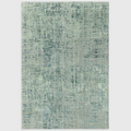 Alvo Rugs Torina forest green abstract area rug with a textured cut and loop wool and viscose pile finish.