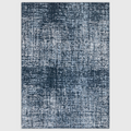 Alvo Rugs Torina petrol blue abstract area rug with a textured cut and loop pile wool and viscose finish.