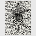 Alvo Rugs Wylder Zebra Mono rug featuring a black and white animal print pattern in soft circular-knitted polyester.